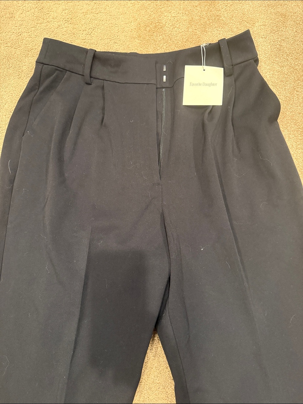 Favorite Daughter The Favorite Pant Black Pleated High-Waist Pants